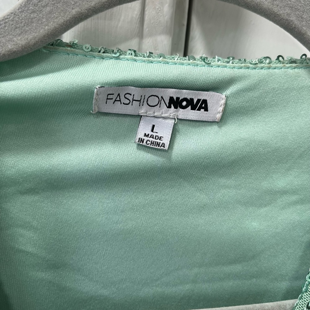 mint formal sequin mini dress - Picture 3 of 3